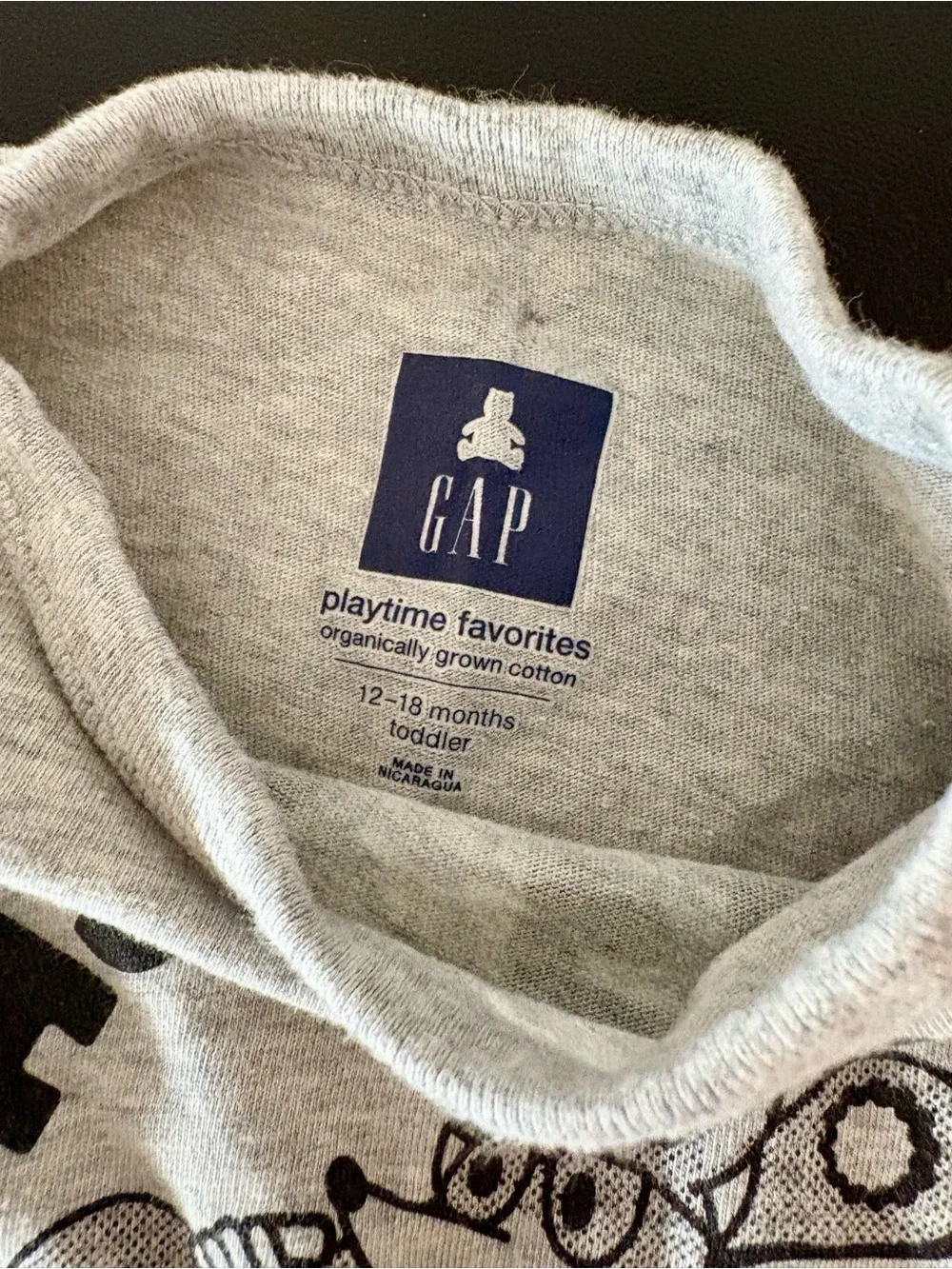 GAP Gray 'Fast Foxes Toy Repair' Long Sleeve Tee